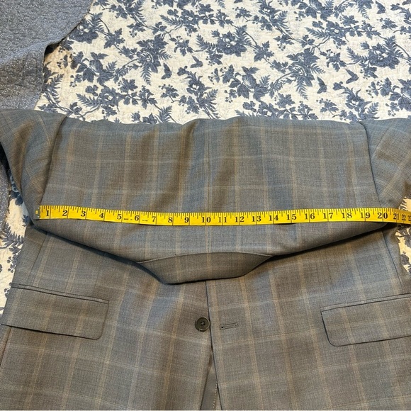 Daniel Cremieux Loro Piana Blazer Gray Checkered Two Button Single Vent Sz 46R - Picture 9 of 10